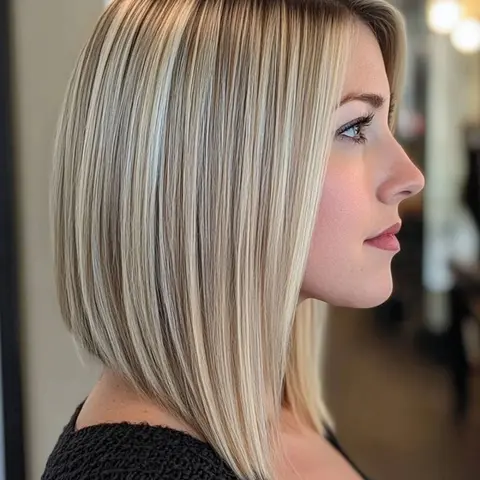 Women's 12-Inch Platinum Blonde Short Bob Wig, Straight Bob Style, Balayage Highlights, Heat-Fiber Hair, 150% Density, Comfortable Cap, Straight Texture, Hairstyle Wigs, Synthetic Material Wigs, Synthetic Machine Wigs