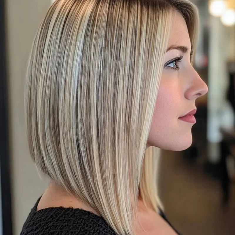 Women's 12-Inch Platinum Blonde Short Bob Wig, Straight Bob Style, Balayage Highlights, Heat-Fiber Hair, 150% Density, Comfortable Cap, Straight Texture, Hairstyle Wigs, Synthetic Material Wigs, Synthetic Machine Wigs