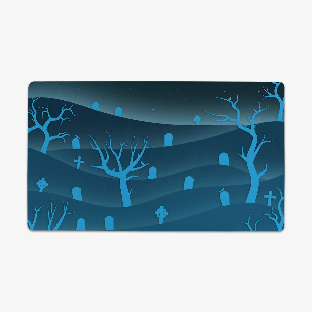 Forest Grave Thin Anti-Slip Desk Protector with Artwork Mat Design, Table Mat for Desktop Use