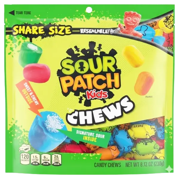 Sour Patch Kids Chew Assorted Soft Candy 8.12 oz 6 ct Bulk
