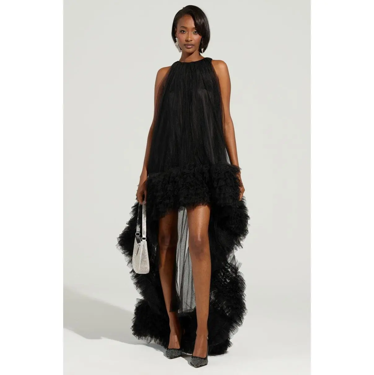 ARI TULLE RUFFLE HIGH LOW DRESS IN BLACK - TikTok Shop ARI TULLE RUFFLE HIGH LOW DRESS IN BLACK - TikTok Shop