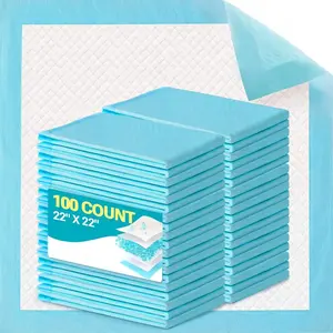 100 Count Super Absorbency Puppy Pads 22"x 22", Leakproof Quick Drying Dog Training Pee Pads, Puppy Pee Pads, Disposable Underpads Changing Pads for Baby, Puppy and Adults