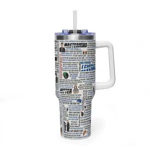 Leverage TV Show Tumbler 40oz With Handle, Movie Fans Merch, Leverage Lover Gift, Film Drinkware Tumbler