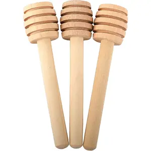 Wooden Honey Dipper Sticks 3Pcs Mini Honey Spoon for Honey Jar Dispense Mixing Stirrer