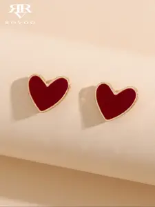 Women's Elegant Heart-Shaped Stud Earrings Jewelry, Simple Design, Perfect for Daily Wear & Parties, Unique Gift Idea for Women