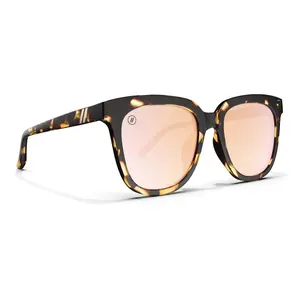 Blenders Eyewear Grove Wildcat Love Sunglasses - Tortoiseshell Frame, Polarized Champagne Mirror Lenses, Square Style, Unisex Fashion Accessory
