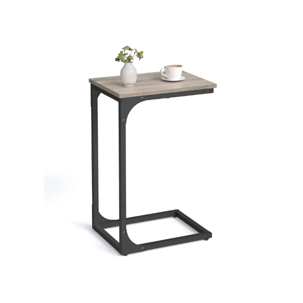 VASAGLE C-Shaped End Table, Small Side Table for Couch, Sofa Table with Metal Frame for Living Room, Bedroom, Bedside