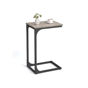 【Deals For You】VASAGLE C-Shaped End Table, Small Side Table for Couch, Sofa Table with Metal Frame for Living Room, Bedroom, Bedside