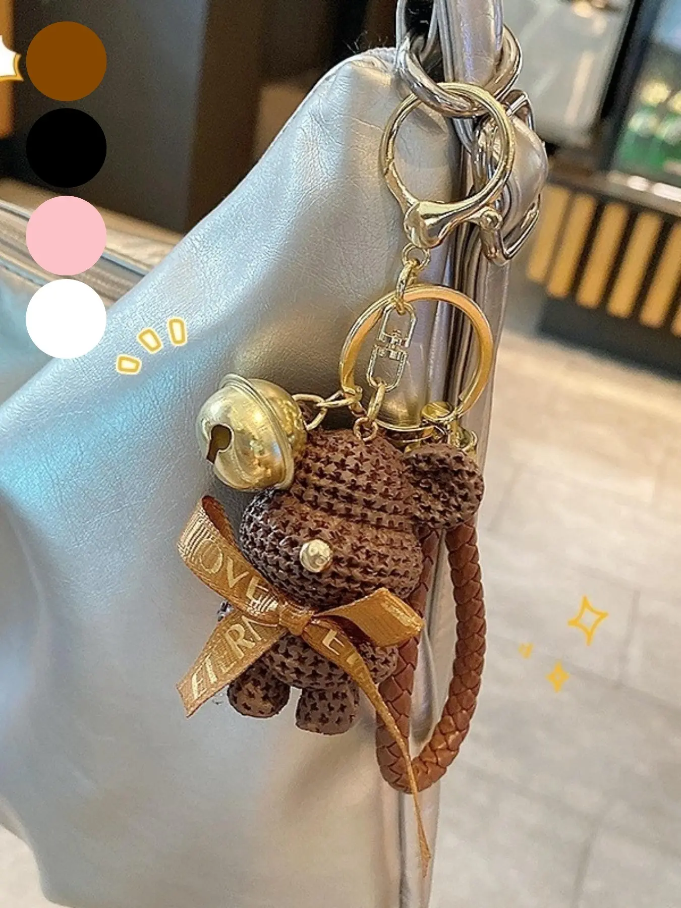 Bow Bear Resin Fashion Keychain, Valentine's Day Gift for Couples, High-Quality Car Key Holder, Phone Lanyard, Keychain Kawaii, Keychain for Bags, Perfect for Women and Kids
