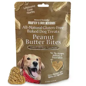 Marcy's Pet Kitchen All-Natural Peanut Butter Superfood Crunchy Dog Treats - Diabetic & Allergy Friendly - Gentle Digestion - USA Made - Vegan Gluten-Free Bites