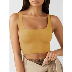 Women's solid color casual thread short vest