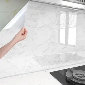 Self-adhesive Wallpaper, 1 Count Waterproof & Oil-proof Wall Sticker, Wall Decorative Sticker for Home Kitchen Cabinet, Furniture Refurbished Sticker