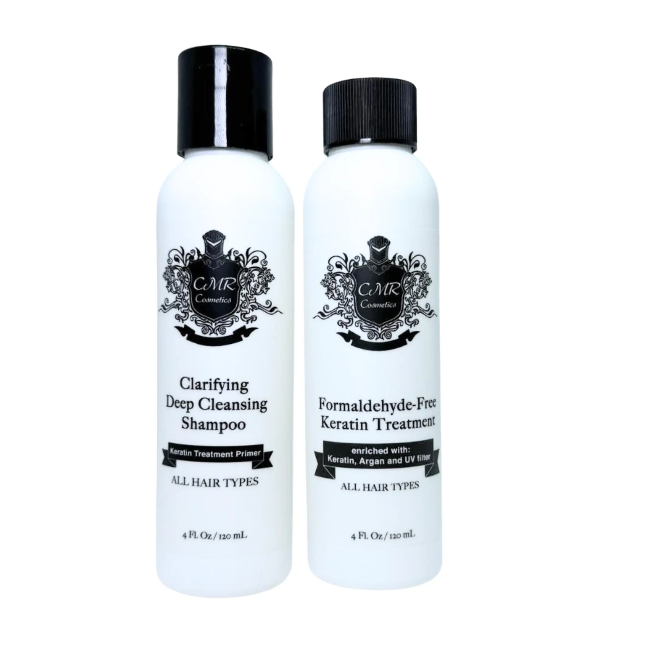 CMR Cosmetics Clarifying Deep Cleansing Shampoo & Formaldehyde-Free Keratin Care, Enhances Shine, Smooths, Straightens, Rejuvenates Strengthens - Safe & Professional for All Hair Types