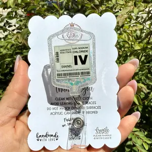 Acrylic Shaker Live Badge Reel Claims - (No Beads $14.50)