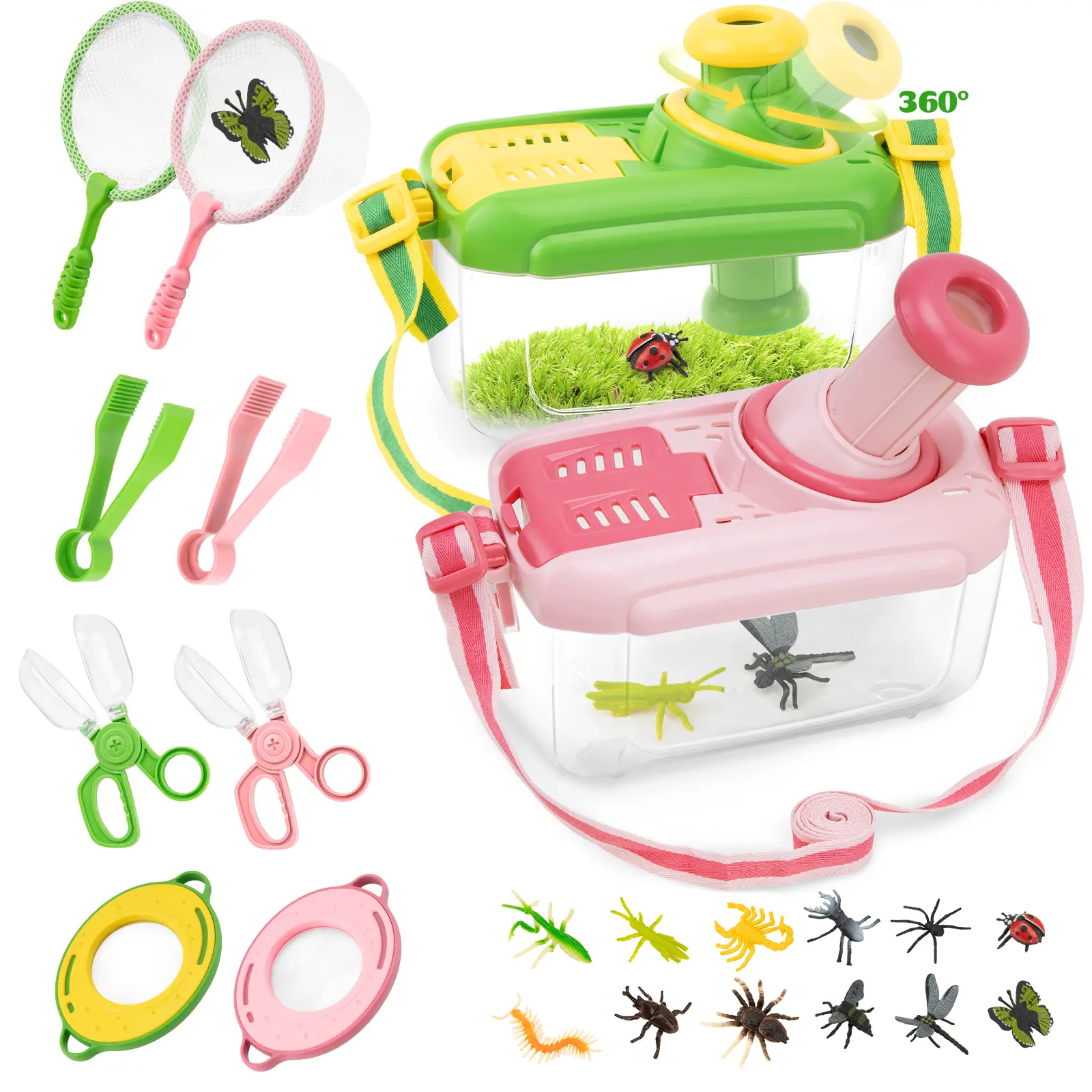 Bug Catching Kit for Kids 3-8: 17 PCS Bug Catcher Kit with Magnifying Glass