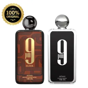 (Bundle) Afnan 9 PM Elixir for Men Women & 9 PM Eau de Parfum Men Liquid Fragrance Bundle - Fragrance Cologne Amber Vanilla Spicy Leather 2 Bold Scents for Evening Wear & Special Occasions