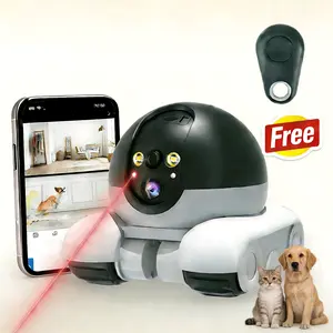 CheapCharm Movable Robot Camera 1080P Dual Lens 360° Rotation 2-Way Talk Night Vision App Control for Pet Baby Elderly SD Cloud Storage Free Bluetooth Locator robot  camera  moves Dual-Lens Indoor Pet Security Camera