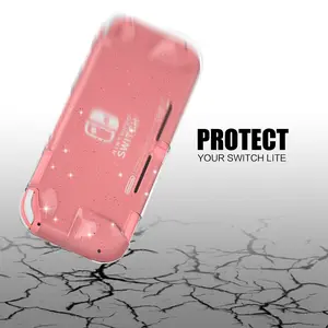 Glitter Comfort Grip Case for Switch lite, Protective Hard Case for Switch lite Clear