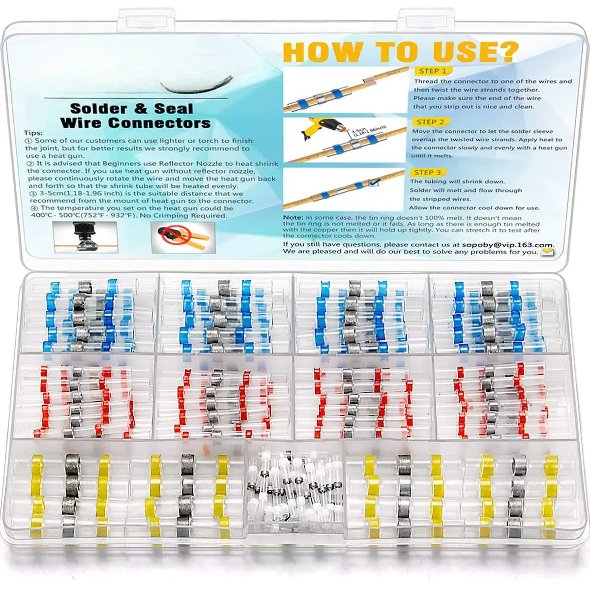 120PCS Durable Reliable Solder Seal Wire Connectors - Heat Shrink Waterproof Butt Connector Kit, Insulated for Automotive Marine Electrical Wire Terminals, Durable Reliable Connectors