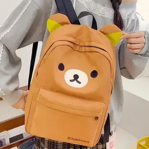 Kawaii Cute Bear Rilakkumas Backpack Large Capacity Anime Cartoon Backpack Stylish Student School Bag Shoulder Bags Schoolbag