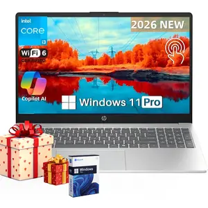 2026 HP 15.6" Touch Laptop, Win 11 Pro, up to 32GB RAM, 512GB SSD, Intel i3-1315U Up to 4.5GHz, Copilot,Suit for Business&Student