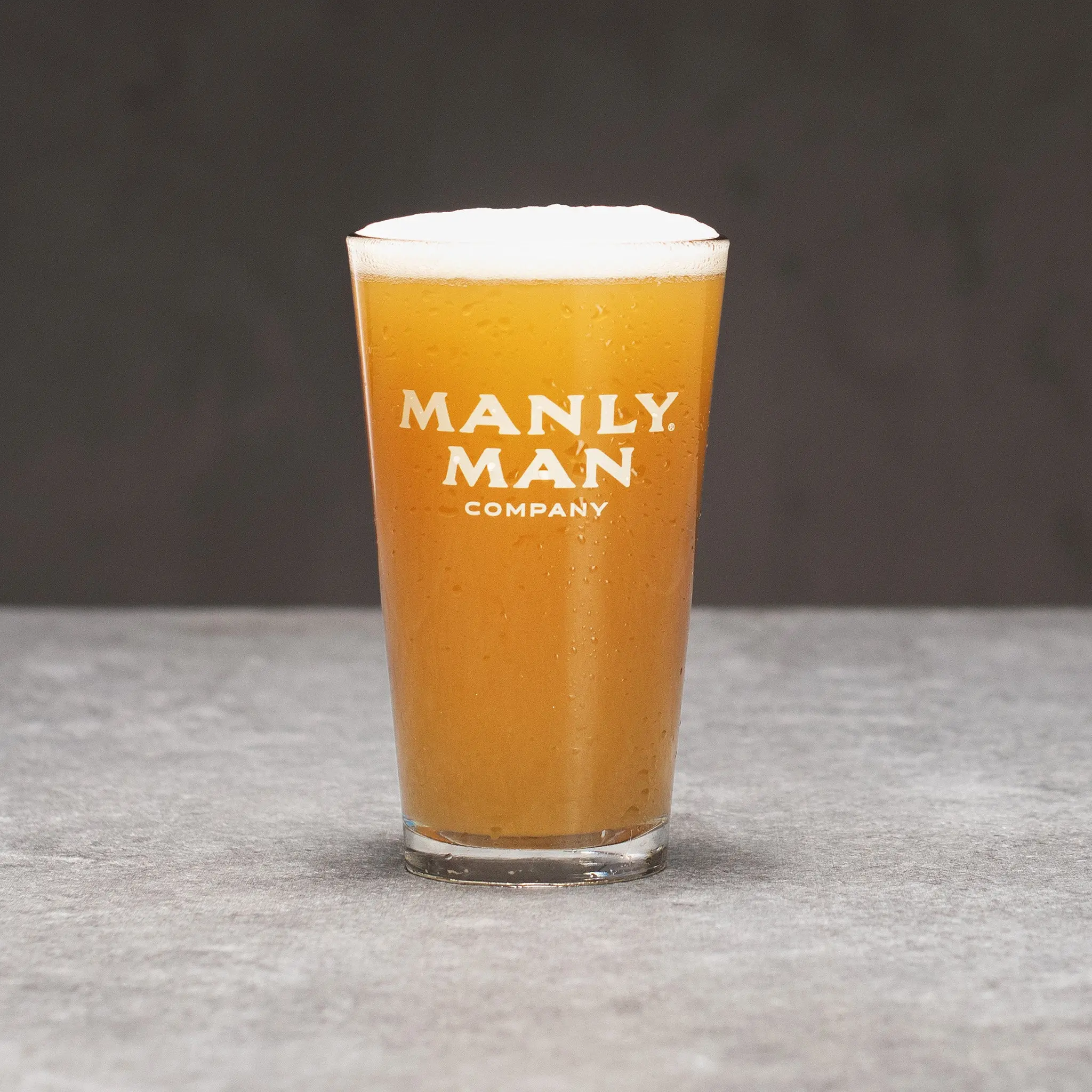 Manly Man Co. Pint Glass - Classic Drinkware Design, High-Quality Glass, Ideal for Beverages