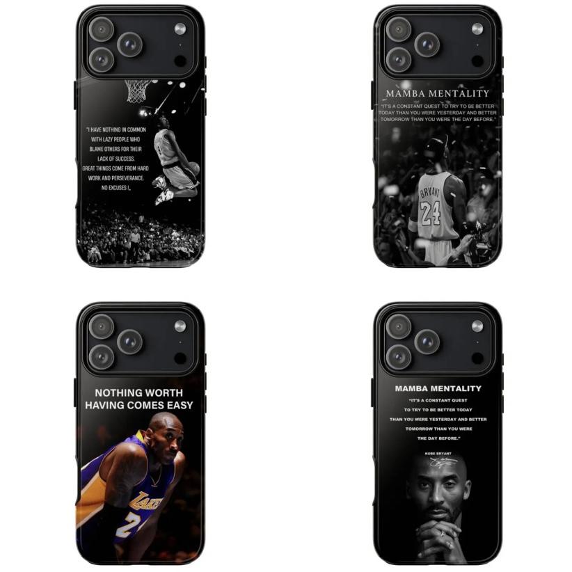 Kobe Bryant Quote Phone Case, Mamba MentalityMotivation Tough Cases, Basketball Legend MerchCases, Gift for Fans,iPhone12-17，  W19