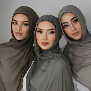 Malaysian Muslim Women Rayon Solid color Hijab Scarf with Modal Cap