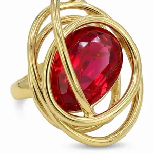 Maite Jewelry                                              Anillo ORBITA DORADA  color gold en tres hermosos colores de cristales diferentes azul agua, rojo y transparente para ocaciones eleganteses