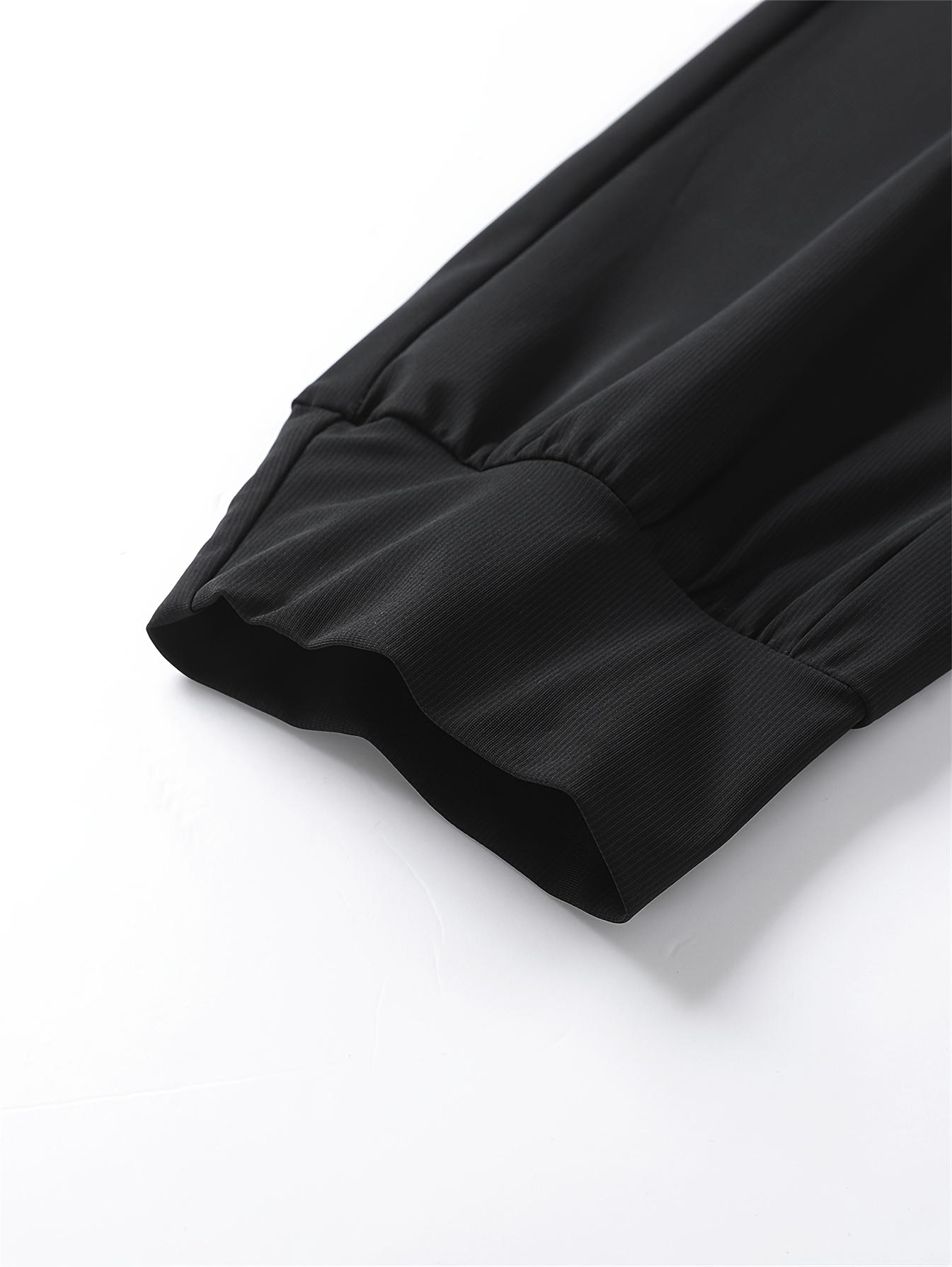 Men’s Ice Silk Sports Pants, Set of 3 – Elastic waistband with drawstring design, moisture-wicking workout pants suitable for gym, climbing, tennis, and basketball – Regular-fit casual athletic long pants, menswear