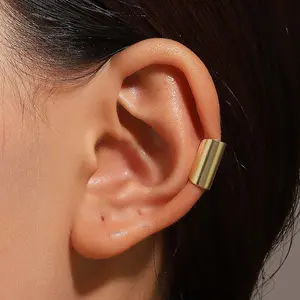 Personalized niche creative long tube geometric ear clip hip-hop trend simple punk girls without ear piercing accessories