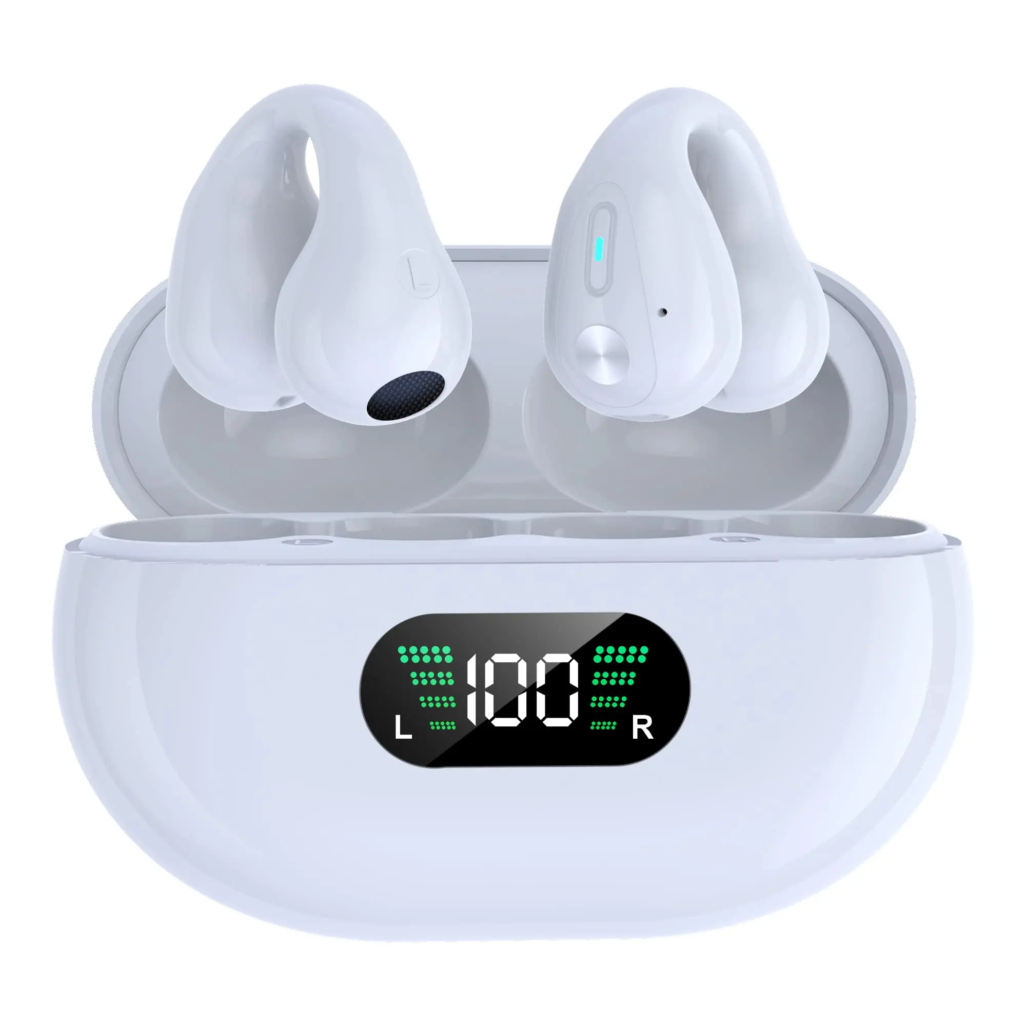 Q80 Open Ear Clip Headphones, Bone Conduction Headphones Wireless Earbuds Bluetooth 5.3 Sports Earphones Built-in Mic with Ear Hooks, IP7 Waterproof Fitness Ear Buds for Running 9 Audio Headset headphones bluetooth