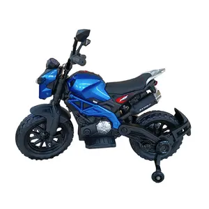 Electric Motorcycle for kids ride on motorcycle 12V Electric Dirt Bike with Training Wheels Hand Racing Foot Brake PU seat Ride on Motorcycle for 3~6 years Boys Girls gift