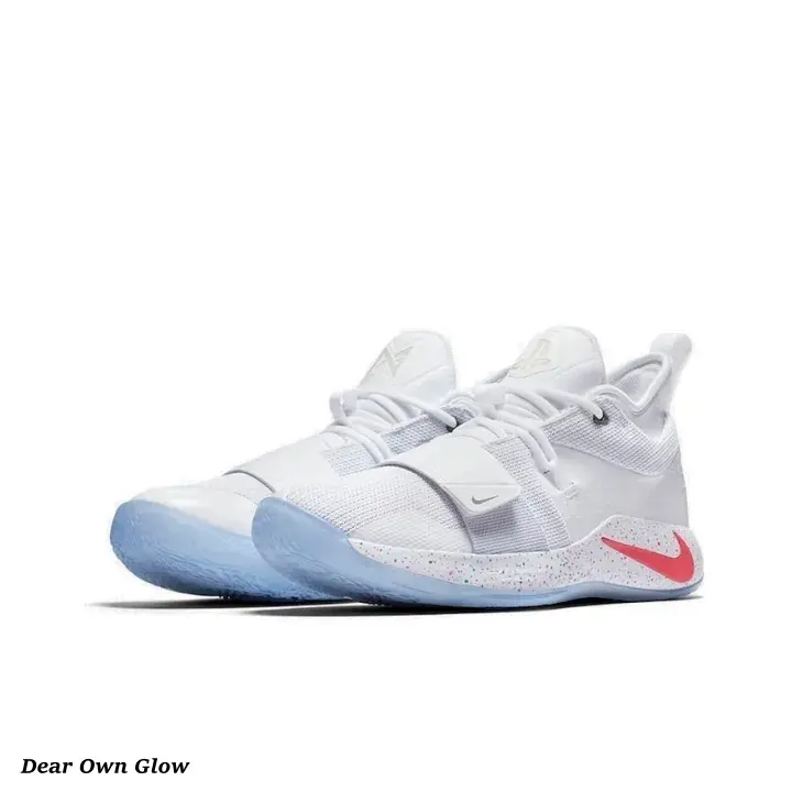 Breathable knit fabric basketball kicks glossy pure white white colorful speckled midsole icy transparent mid-top buckle lace wrap shock cushion wear-resistant rubber sole with new shoe box casual stroll street style light workout