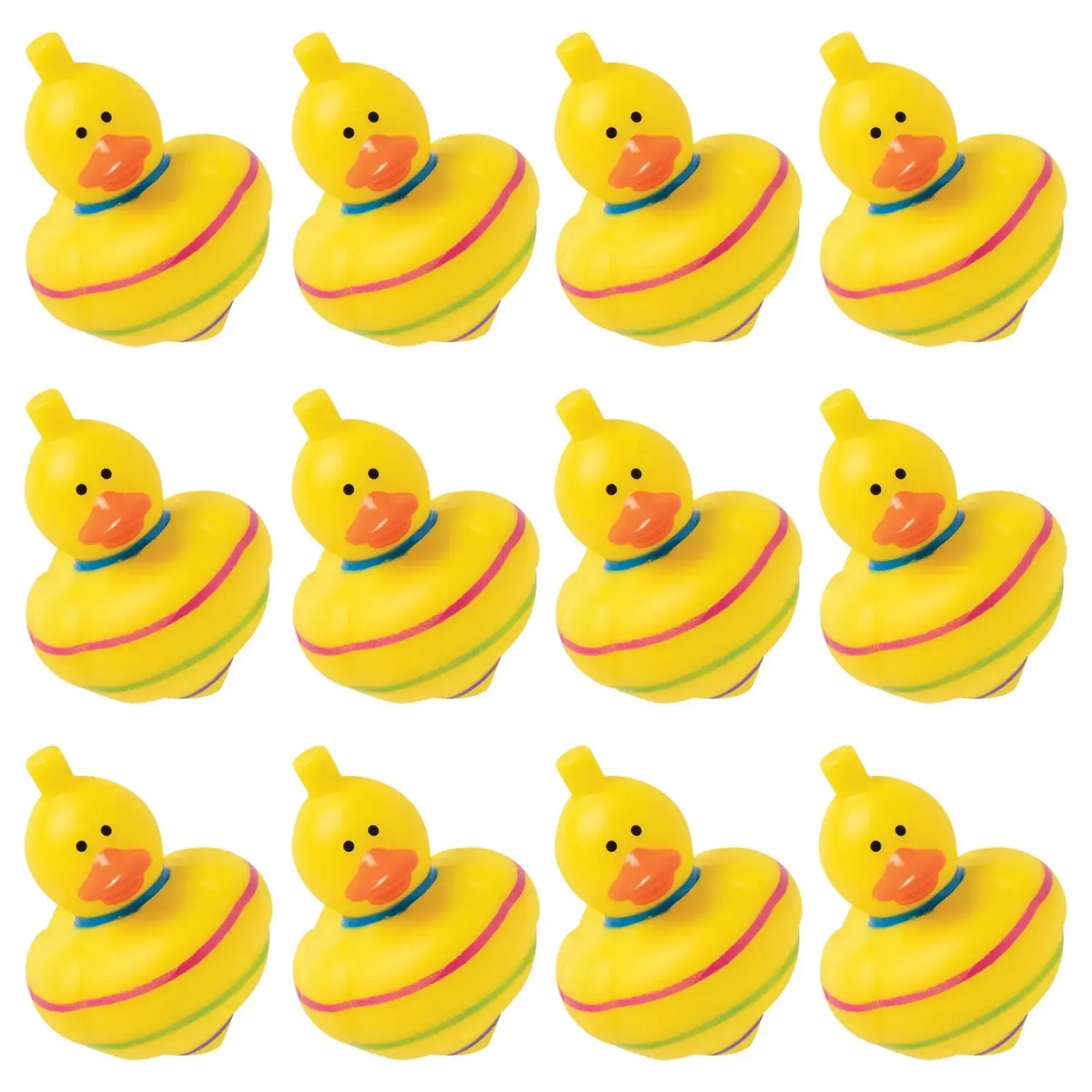 Rubber Duck Spin Tops - 12 Pc.