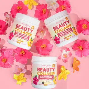 Boost Beauty, Collagen Powder, Multi-Flavors  5-Type Collagen Blend with Biotin, Keratin, and Hyaluronic Acid, 360g Healthcare Fitness