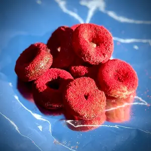 Kassy Snax Inferno Watermelon Candy Rings Snack Pack Red Sugar Coated Donut Style Treats with Tapatio Hot Sauce Sweet Spicy