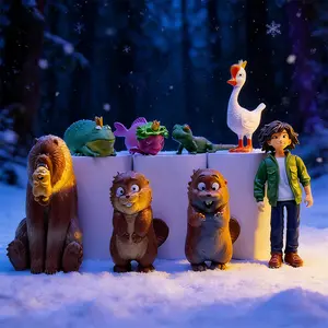 New Anime Hoppers Lizard Mabel/King George/Mayor Jerry Cute Funny Action Figure Figurine Model Doll keychain Gift for Kids