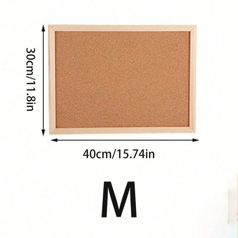1pc Cork Bulletin Board with Oak Frame, Office & Home Decor Pinboard, Family School Message Board, Classroom Decoration
