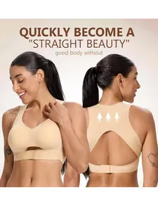Posture Correction Push-Up Bra for Beautiful Backline — Front Closure Design + Seamless, Breathable Support Shapewear Womenswear Everyday Bridal