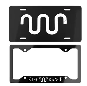 King Ranch License Plate & Frame Set - USA Car Decor Accessories for Vehicle Styling