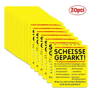 20pcs German Parking Violation Warning Stickers, Strong Adhesive, Easy to Apply, Durable Car Window Decals, Sticker for Cars, Ideal for Windshield & Body