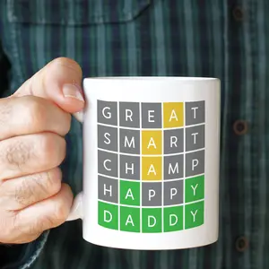 Wordle mug for dad / Gift for daddy / Father's day gift / New dad gift / Funny Wordle gift / Word Game Christmas gifts for dada / Novelty 4qs19lzsl10e