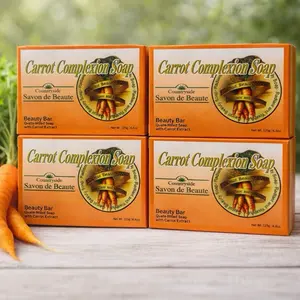 4 pcs Carrot Complexion Soap 125g each total 500g. 4 pcs Carrot Complexion Soap 125g each total 500g.