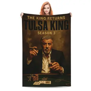 Tulsa King Season 3 Poster Blanket Stallone Crime drama TV series Throw Blanket,Best Gifts for Fans,Home,Sofa Office Nap Blankets Soft Warm and Comfortable Bedding 60x80 Inch