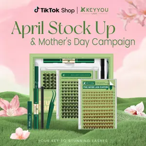 KEYYOU Natural Lash Clusters  Wispy D Curl EyeLash Extension Kit Waterproof Long-Lasting Lash Extension  Easy DIY At Home Tiktok April Stock Up & Mother's Day Campaign