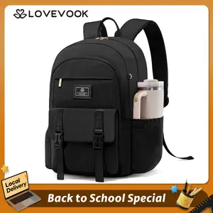 LOVEVOOK TikTokShopBacktoSchool School Backpack for Girls Boys,Bookbag for Teen with Pouch Pocket for Large Capacity Cup, Waterproof Preppy Bag with 15.6 in Laptop Compartment, Travel Daypack with Anti-theft Back Pocket
