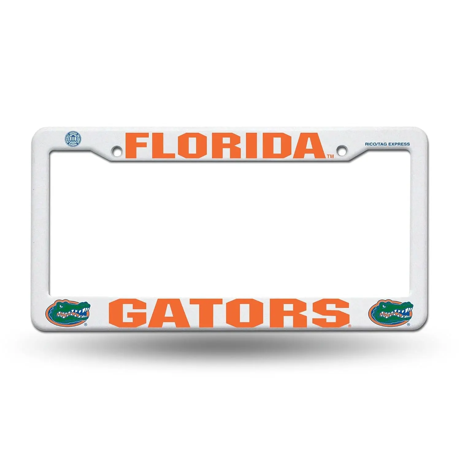 University of Florida Gators License Plate Frame Tag Cover, White Plastic, 12x6 Inch, Officially Licensed