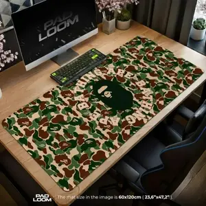 Camo Ape Desk Mat, Hypebeast Streetwear Gaming Mousepad, Computer Mouse Pad, Gaming Deskmat