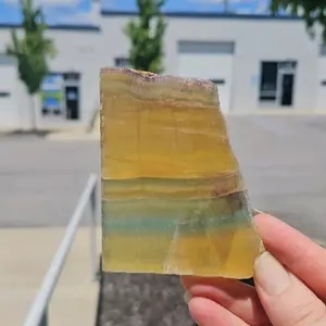 Yellow Rainbow Fluorite Slab